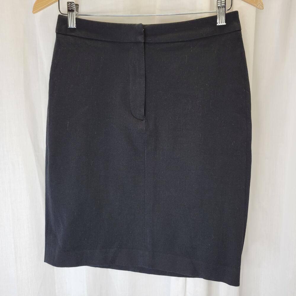 Lauren Ralph Lauren Vintage Black Ponte Straight Skirt Front Zip, 4
